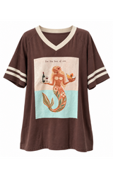 For The Love of Vino V-Neck Tee - Choc