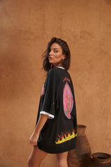 The Very Oversized Lucky Mermaid Tee- Black