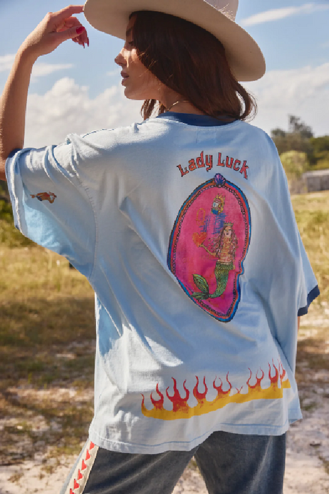 Lucky Mermaid Tee - Sky