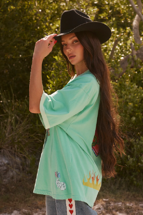 Lucky Mermaid Tee  - Light Green