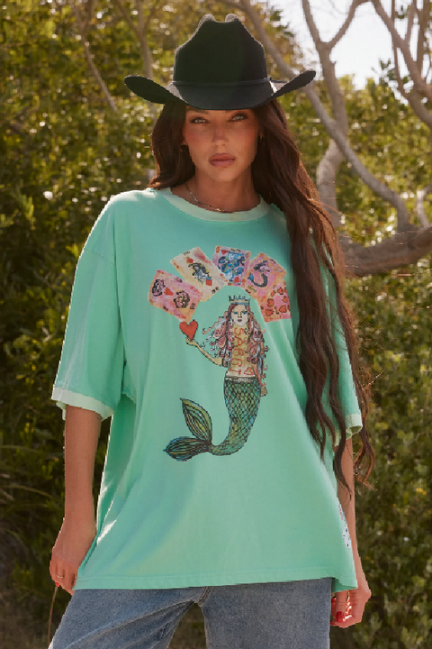 Lucky Mermaid Tee  - Light Green