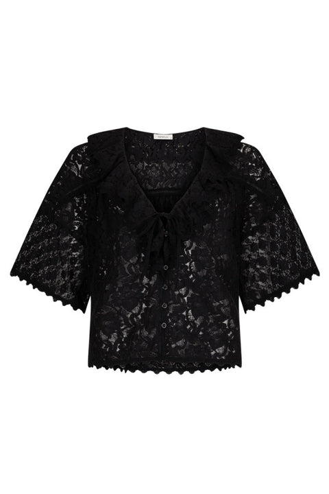 Lux Lisbon Lace Blouse - Onyx
