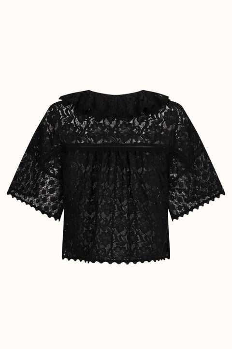 Lux Lisbon Lace Blouse - Onyx