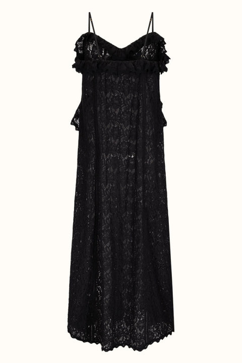 Lux Lisbon Lace Strappy Maxi Dress - Onyx