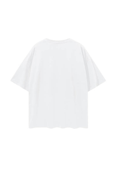 Yeehaw Oversized Deep Drop Shoulder Tee - Lucent White