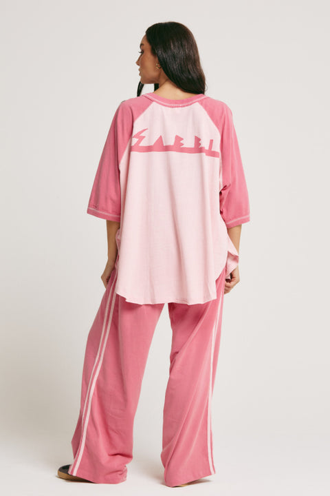 The Margie Raglan  Tee - Pink