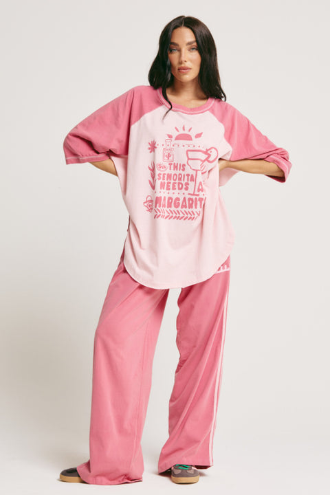 The Margie Raglan  Tee - Pink