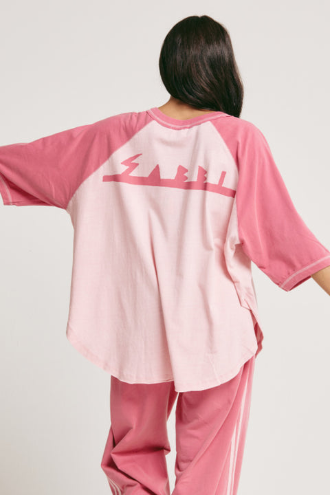 The Margie Raglan  Tee - Pink