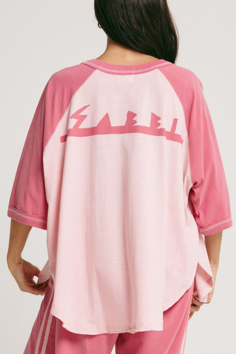 The Margie Raglan  Tee - Pink