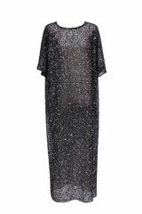 Gilded Hour Maxi Sequin Kaftan - Black