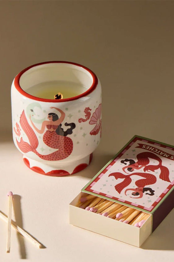 Paddywax A Dopo Mermaid Ceramic Candle - Ginger & Teak