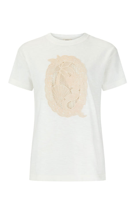 Mermaid Cove Appliqué Tee - White Sands