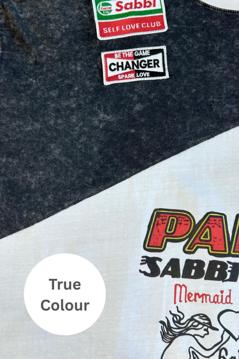 Mermaid Racing Long Sleeve Tee - Black/White