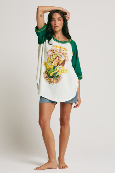 The Raglan Mermaid Swim Club Tee - Green