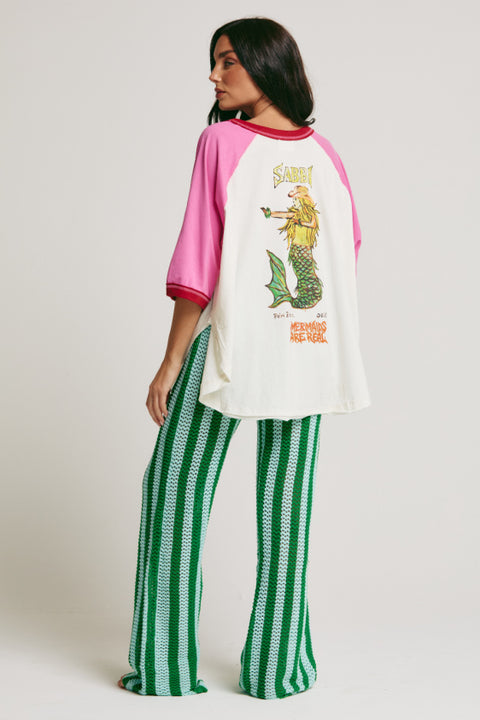 The Raglan Mermaid Swim Club Tee - Pink