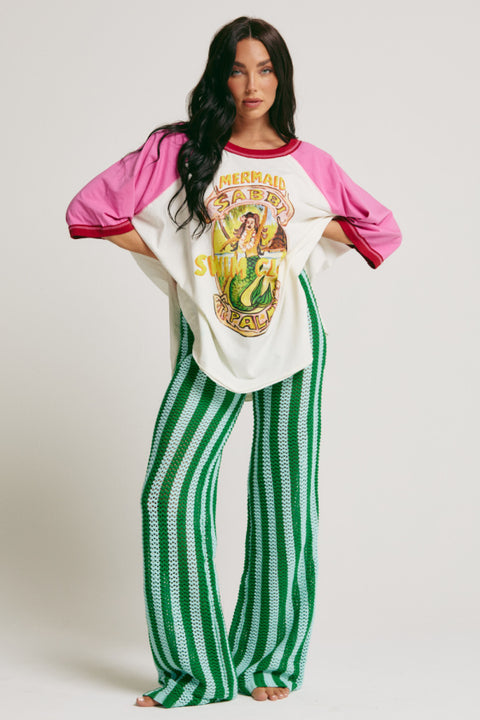 The Raglan Mermaid Swim Club Tee - Pink