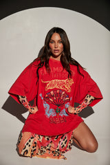 The Champagne Tattoo Tee - Red