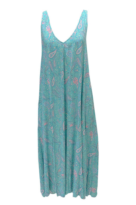 Mia Maxi Dress - Turquoise Paisley