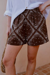 Mila Short - Chocolate Bandana Print