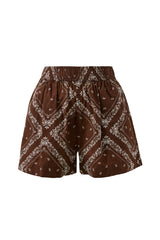 Mila Short - Chocolate Bandana Print