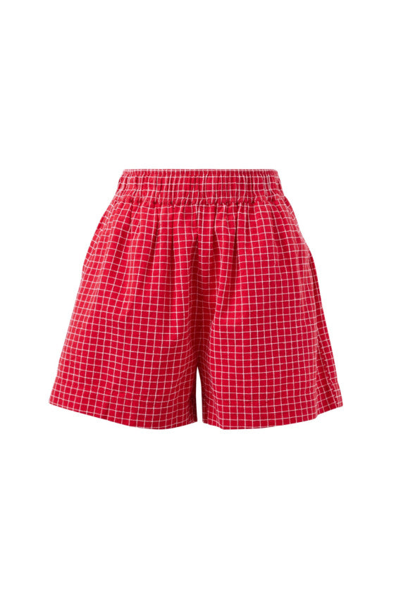 Mila Short - Textured Red Check