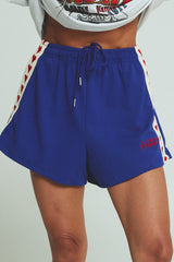 Raving Hearts Mini Shorts - Blue
