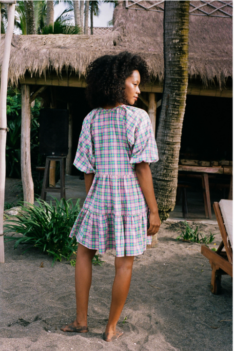 Mini Smock Dress - Disco Check