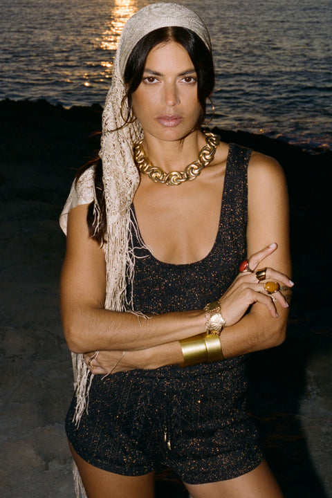 The Moss Knit Singlet - Onyx