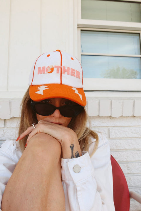 HAPPY LITTLE MOTHER Lightning Bolt Cap - Orange