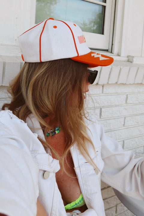 HAPPY LITTLE MOTHER Lightning Bolt Cap - Orange