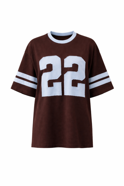 22 Motion Tee - Espresso and Powder Blue