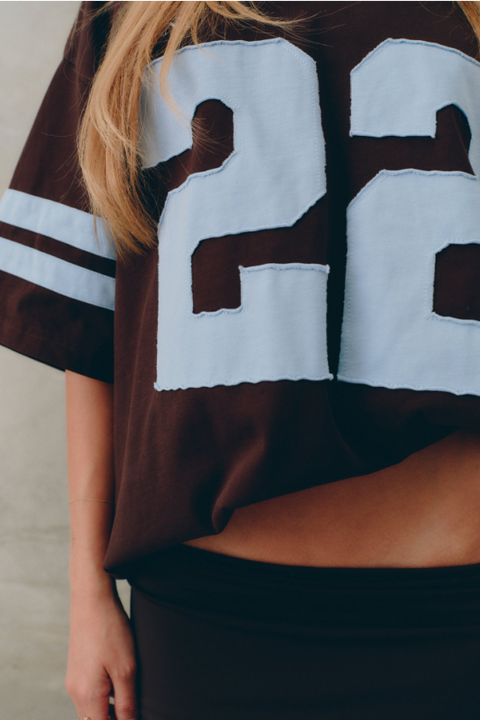 22 Motion Tee - Espresso and Powder Blue