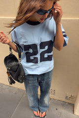 22 Motion Tee - Powder Blue and Navy