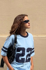 22 Motion Tee - Powder Blue and Navy
