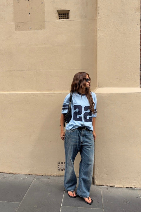 22 Motion Tee - Powder Blue and Navy