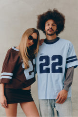 22 Motion Tee - Espresso and Powder Blue