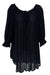 Noosa Off The Shoulder Tunic - Black Rayon Voile