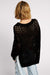 Knitted Fishnet Side Zip Sweater - Black