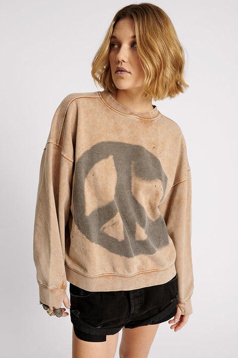 Peace Retro Sweater - Stone