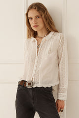 Prairie Long Sleeve Blouse - Antique White