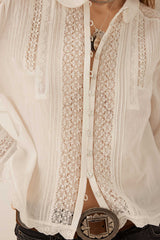 Prairie Long Sleeve Blouse - Antique White