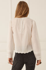 Prairie Long Sleeve Blouse - Antique White