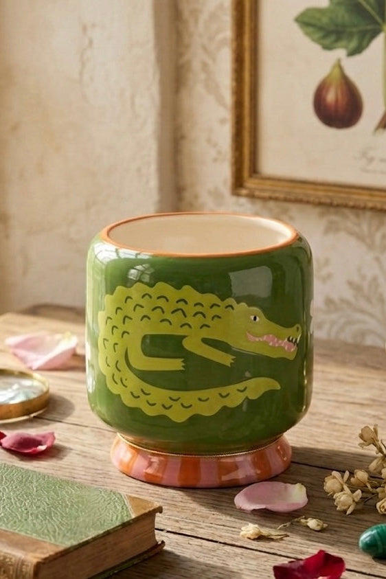 Paddywax A Dopo Crocodile Ceramic Candle - Prickly Pear