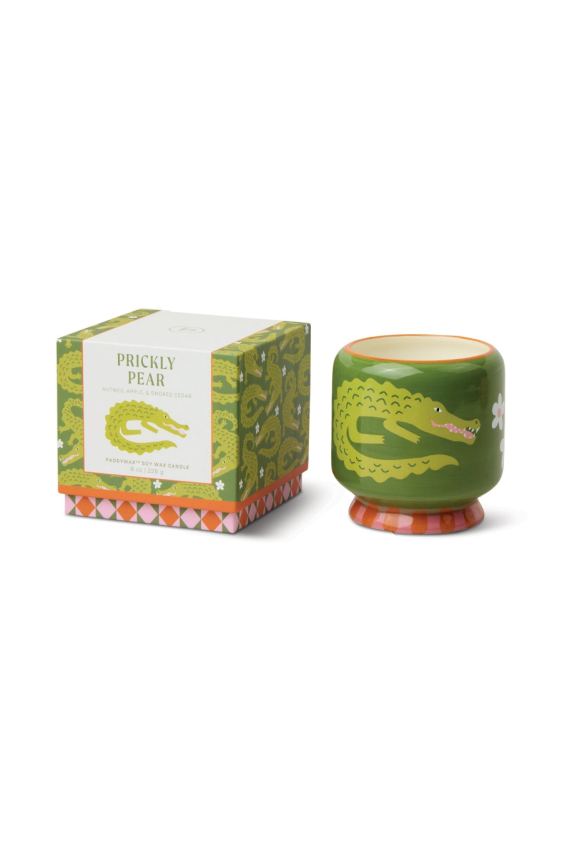Paddywax A Dopo Crocodile Ceramic Candle - Prickly Pear