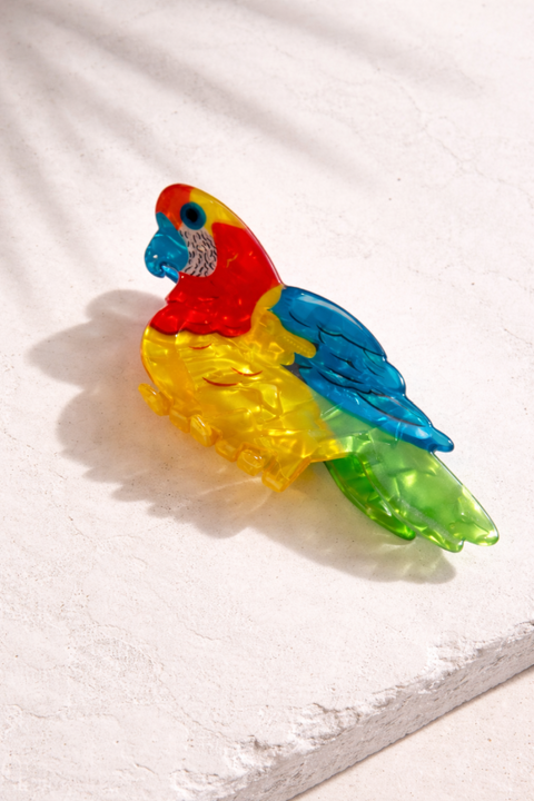 Rainbow Parrot Hair Claw Clip