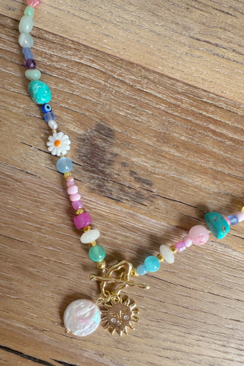 Rainbow Sun Fob Necklace