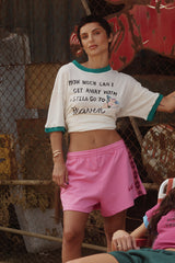 Raving Hearts Mini Shorts - Hot Pink