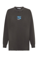 Rebel Long Sleeve Tee - Grey and Blue