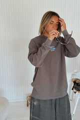 Rebel Long Sleeve Tee - Grey and Blue