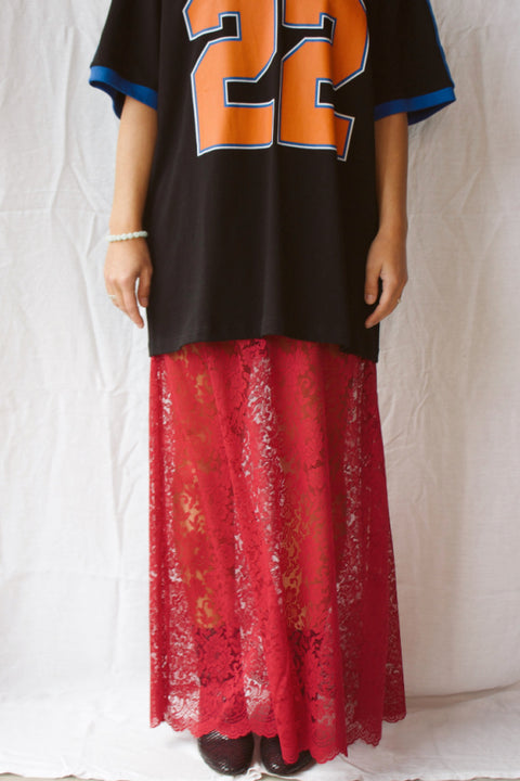 Noir Lace Maxi Slip - Red Wine